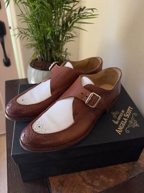 Women's "Mr. Georgie"  Loafer in Cognac/White from Office of Angela Scott
